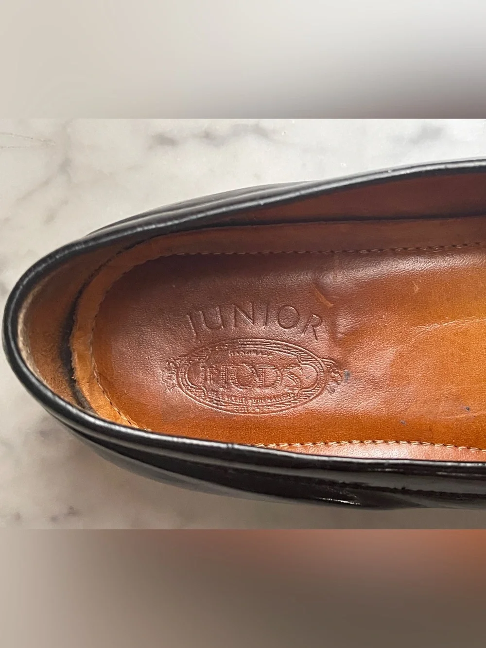 Size 38 (US 8) TOD’S Black Patent Leather Loafers